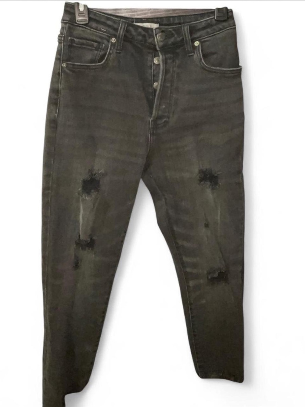 Forever 21 Womans Black Distressed Skinny Jeans